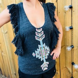 Boho Fringe Tassel  Festival Top Tank Small